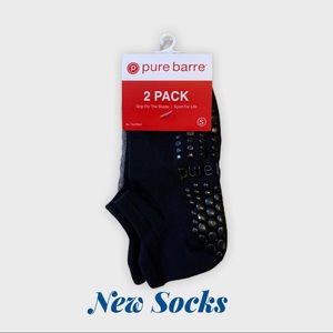 Pure Barre 2 Pack Socks Black/Grey